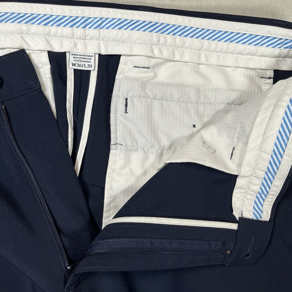 Footjoy Men's Navy Performance Pants Sz 36x30 Golf Pockets Stretch Flat Front - Picture 5 of 9